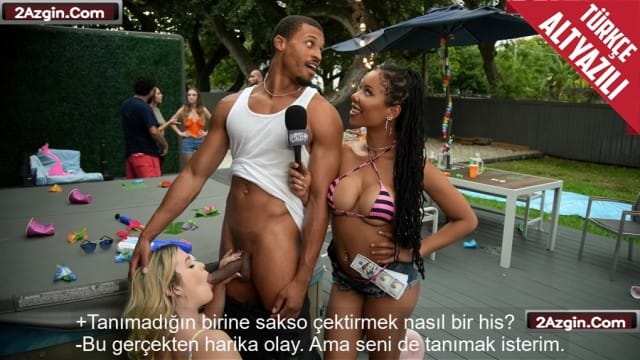 Sokaktaki insanları insanları tanımadığı kişilerle eşleştirip sikiştiren esmer bomba