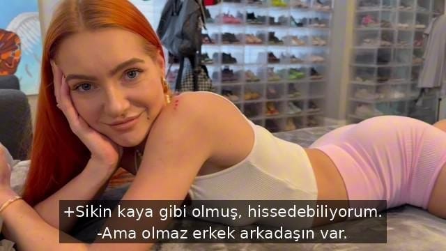 Turuncu saçlı ateş paresi eski sevgilisiyle sikişmek için bilerek sınırları zorluyor